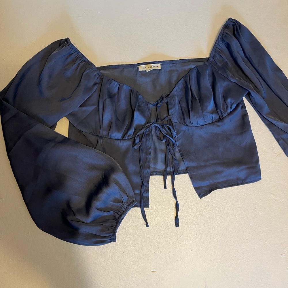 LA hearts tie blouse